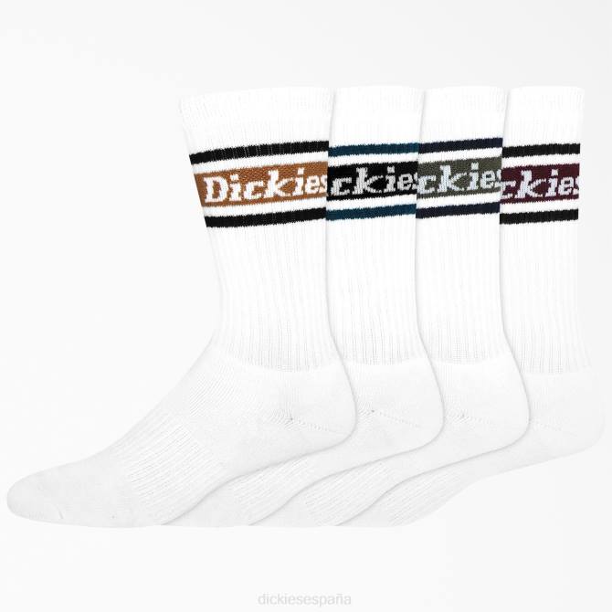 calcetines de rugby a rayas pack de 4 unisexo Dickies blanco/raya de otoño (wsf) N8N02796 accesorios