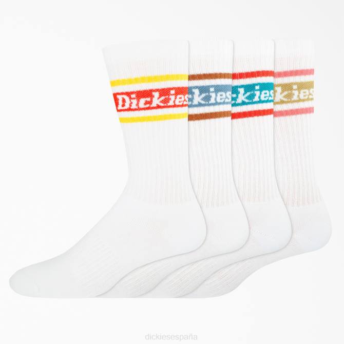 calcetines de rugby a rayas pack de 4 unisexo Dickies blanco/raya primaveral (wsn) N8N02797 accesorios
