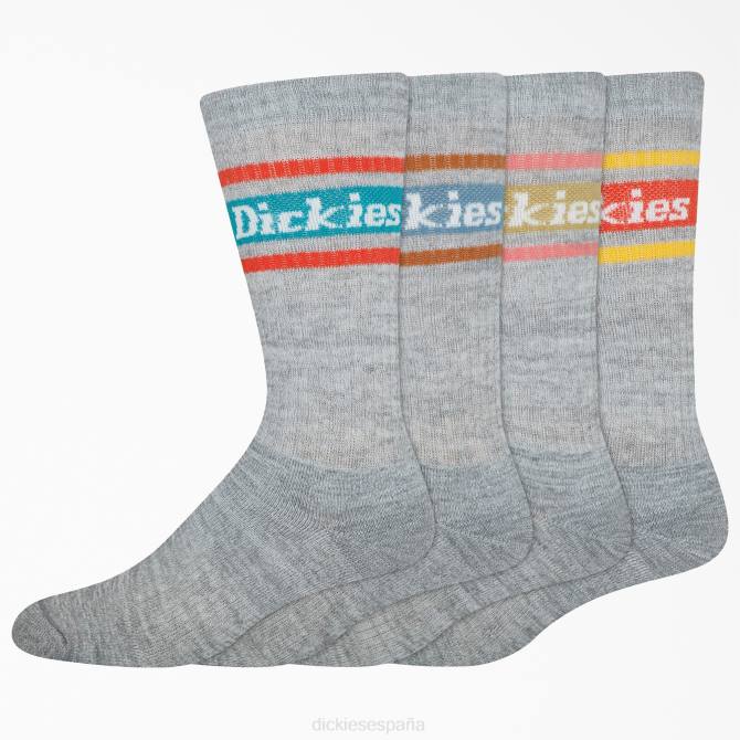 calcetines de rugby a rayas pack de 4 unisexo Dickies gris/raya primavera (gsp) N8N02790 accesorios