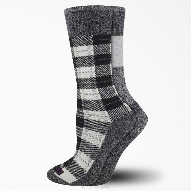 paquete de 2 pares de calcetines térmicos a cuadros mujer Dickies cuadros blancos (wtl) N8N03009 accesorios