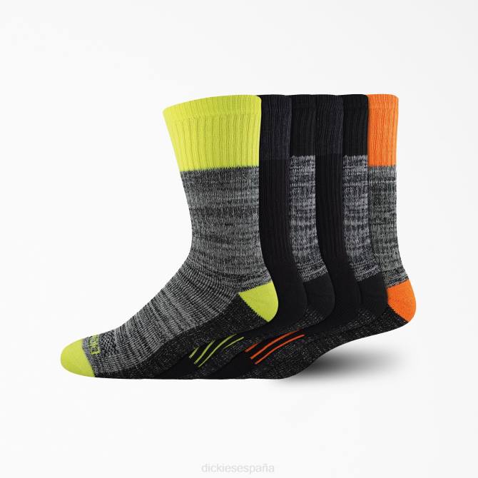 paquete de 6 calcetines de trabajo con control de humedad unisexo Dickies amarillo ansi (ay) N8N02949 accesorios