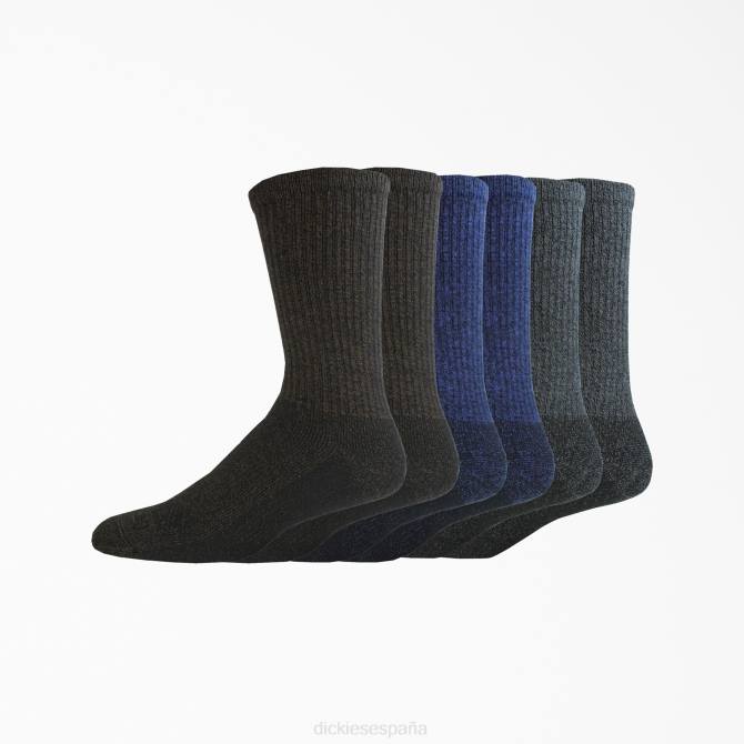 paquete de 6 calcetines de trabajo con control de humedad unisexo Dickies marrón surtido (xw) N8N02954 accesorios