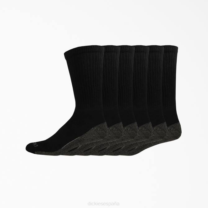 paquete de 6 calcetines de trabajo con control de humedad unisexo Dickies negro (negro) N8N02950 accesorios