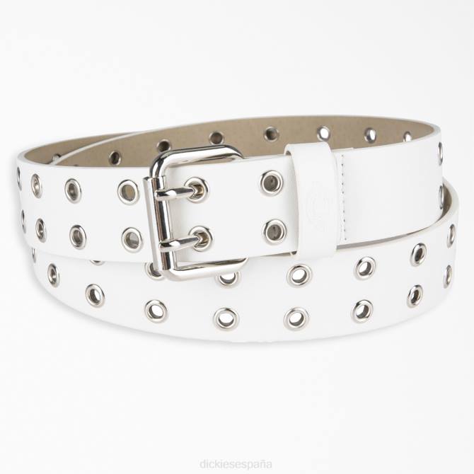cinturón de cuero con doble ojal mujer Dickies blanco (wh) N8N02838 accesorios