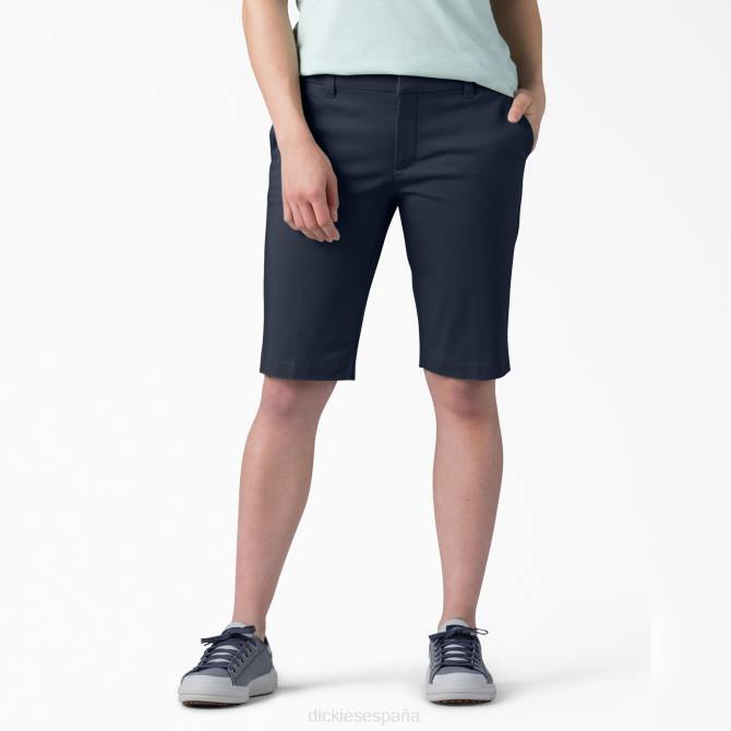 bermudas de forma perfecta 11" mujer Dickies azul marino enjuagado (rnv) N8N02235 ropa de trabajo