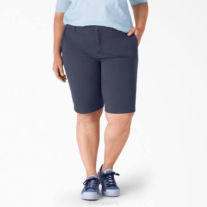 bermudas de sarga plus perfect shape 11" mujer Dickies azul marino enjuagado (rnv) N8N02252 ropa de trabajo