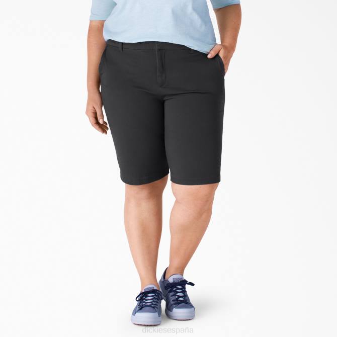bermudas de sarga plus perfect shape 11" mujer Dickies negro enjuagado (rbkx) N8N02250 ropa de trabajo
