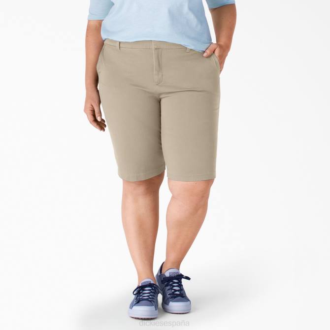bermudas de sarga plus perfect shape 11" mujer Dickies piedra oxford enjuagada (rdg2) N8N02251 ropa de trabajo