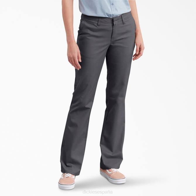 pantalones bootcut ajustados mujer Dickies gris carbón (ch) N8N01715 ropa de trabajo