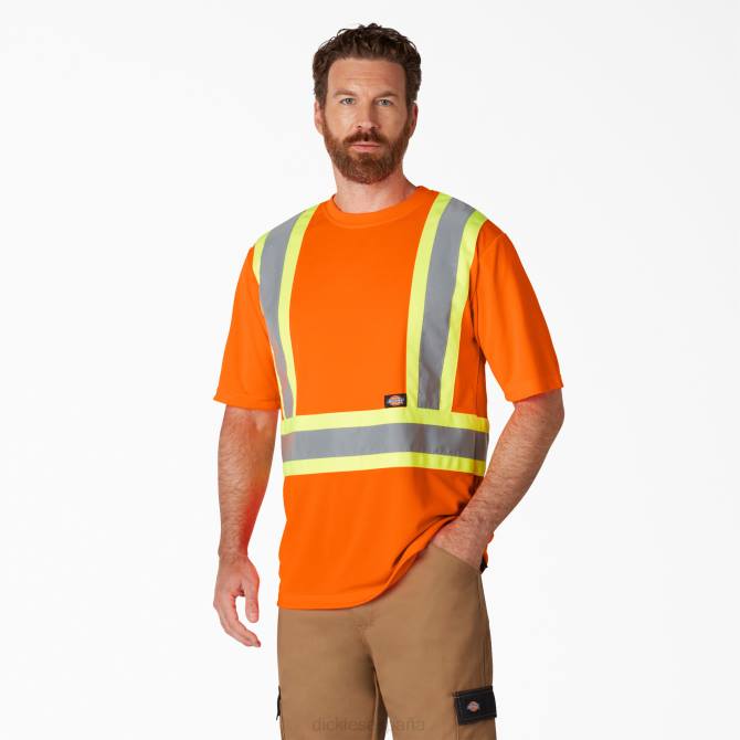 camiseta de manga corta de seguridad de alta visibilidad unisexo Dickies naranja ansi (ao) N8N01445 ropa de trabajo