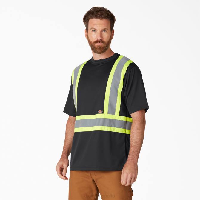 camiseta de manga corta de seguridad de alta visibilidad unisexo Dickies negro (negro) N8N01447 ropa de trabajo