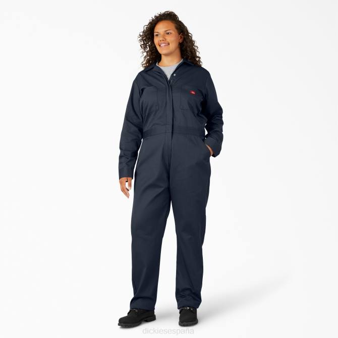 más overoles de manga larga mujer Dickies azul marino oscuro (dn) N8N01949 ropa de trabajo