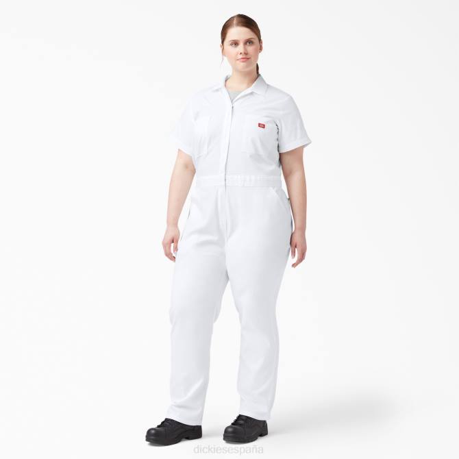 más overoles flexibles de manga corta para refrigeración mujer Dickies blanco (wh) N8N01554 ropa de trabajo