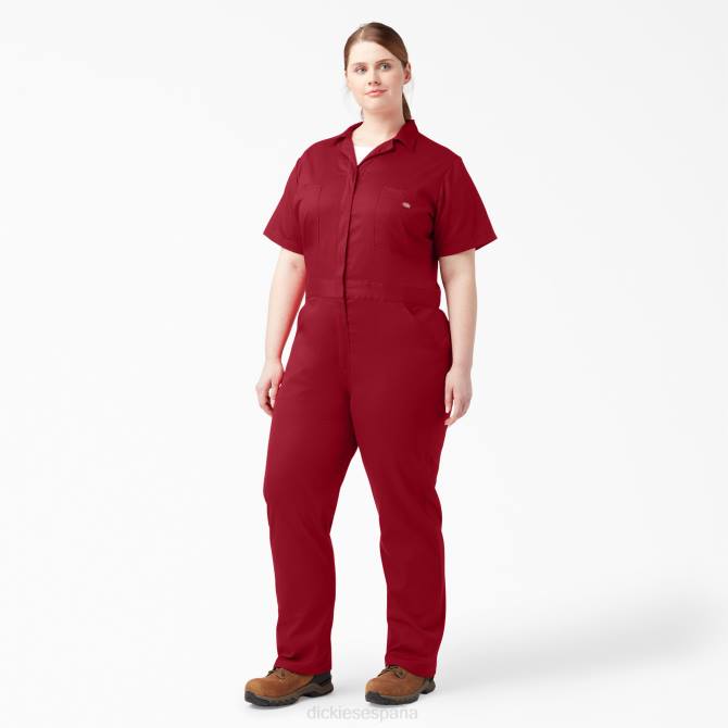 más overoles flexibles de manga corta para refrigeración mujer Dickies inglés rojo (er) N8N01552 ropa de trabajo