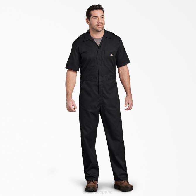 overoles flexibles de manga corta hombres Dickies negro (negro) N8N01238 ropa de trabajo