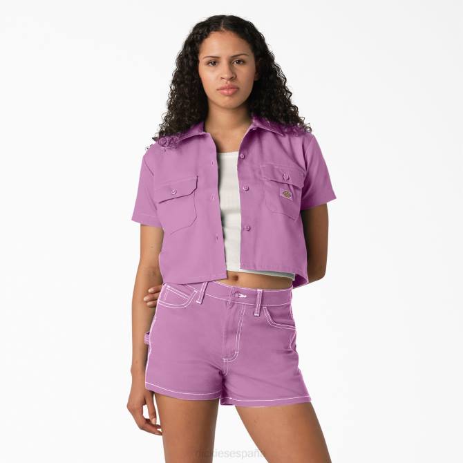 camisa corta de trabajo mujer Dickies rosa salvaje (wr2) N8N02007 ropa de trabajo