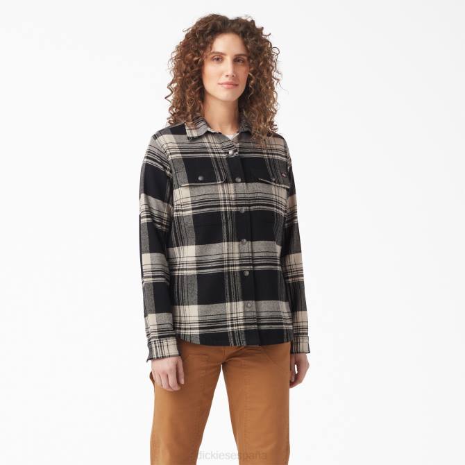 camisa de franela duratech renegade mujer Dickies avena/cuadros negros (b2a) N8N02000 ropa de trabajo