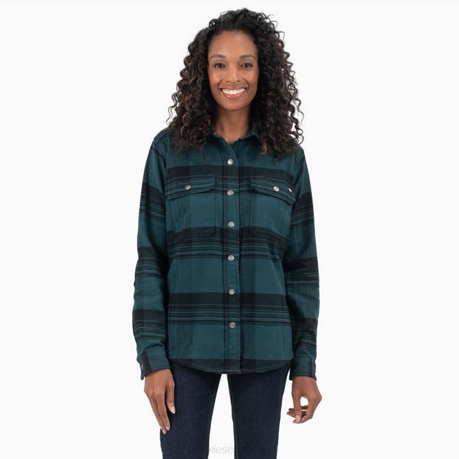 camisa de franela duratech renegade mujer Dickies bosque/cuadros negros (b1g) N8N01999 ropa de trabajo