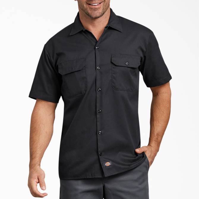 camisa de trabajo de manga corta con corte holgado hombres Dickies negro (negro) N8N0596 ropa de trabajo