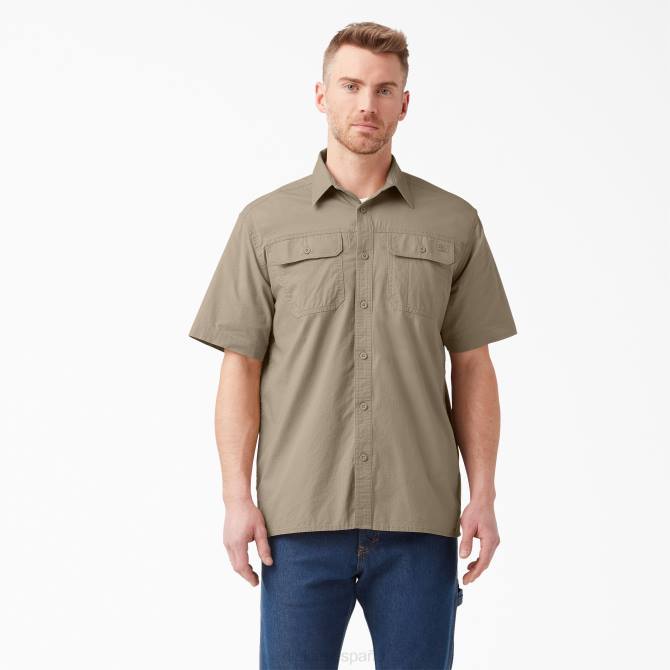 camisa de trabajo de manga corta con ripstop hombres Dickies arena del desierto enjuagada (rds) N8N0645 ropa de trabajo