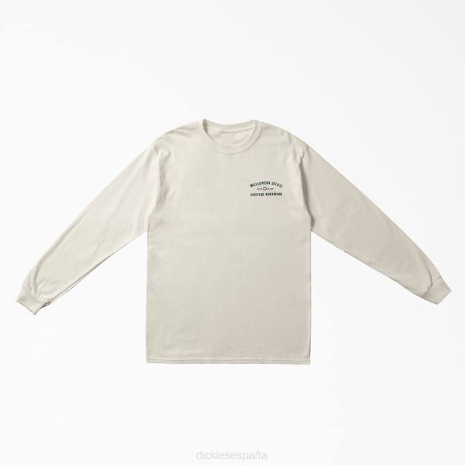 w.d. camiseta gráfica de manga larga heritage workwear hombres Dickies blanco (wh) N8N0764 ropa de trabajo