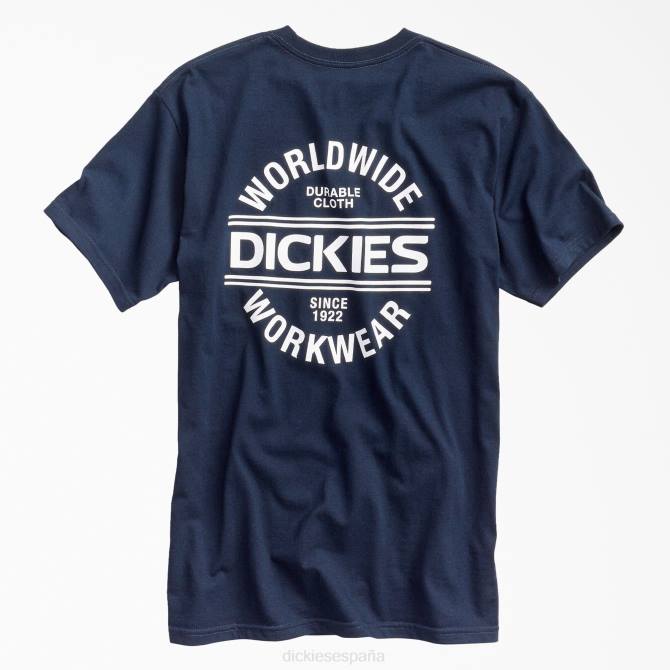 camiseta gráfica de ropa de trabajo en todo el mundo hombres Dickies azul marino oscuro (dn) N8N0925 ropa de trabajo