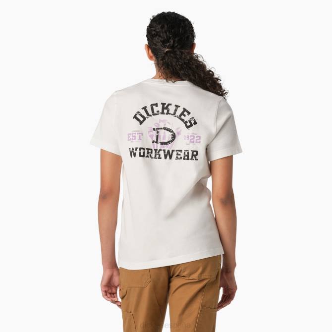 camiseta gráfica de ropa de trabajo pesada mujer Dickies blanco (wh) N8N02119 ropa de trabajo