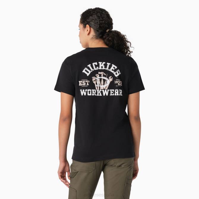 camiseta gráfica de ropa de trabajo pesada mujer Dickies negro (kbk) N8N02117 ropa de trabajo