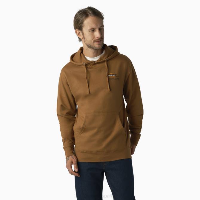 sudadera con capucha y estampado Heritage Workwear hombres Dickies pato marrón (bd) N8N01180 ropa de trabajo