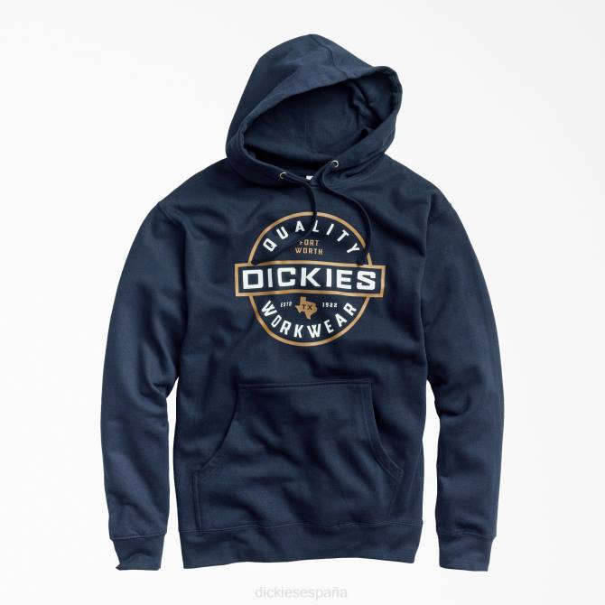 sudadera con capucha y gráfico de ropa de trabajo de calidad de vellón hombres Dickies azul marino oscuro (dn) N8N01142 ropa de trabajo