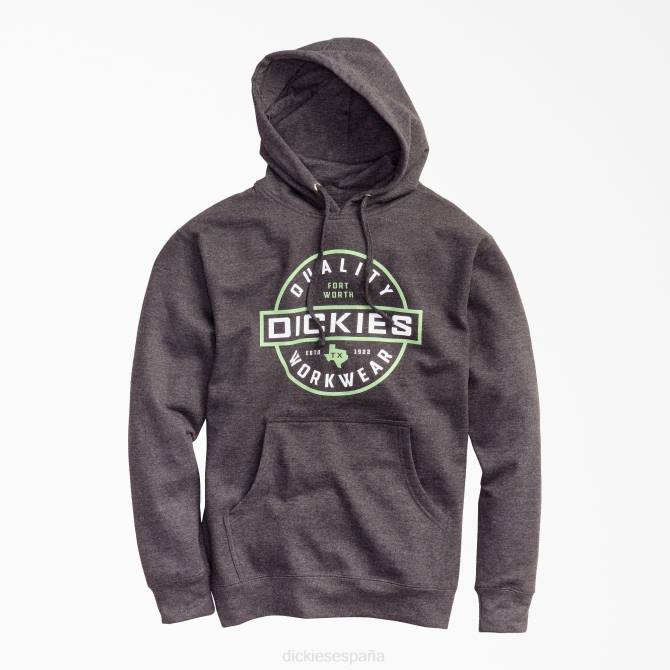 sudadera con capucha y gráfico de ropa de trabajo de calidad de vellón hombres Dickies brezo gris carbón (chh) N8N01141 ropa de trabajo