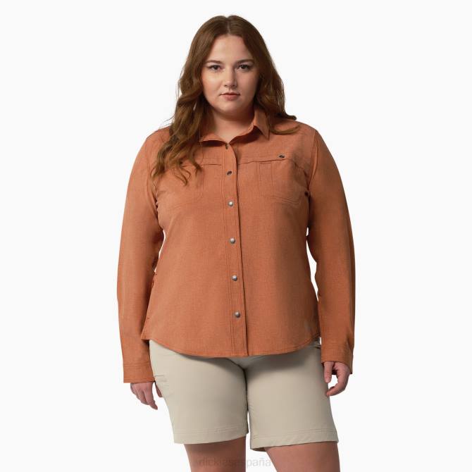 además de una camisa de trabajo refrescante con lengüeta enrollable mujer Dickies brezo cobre (eh2) N8N01683 ropa de trabajo