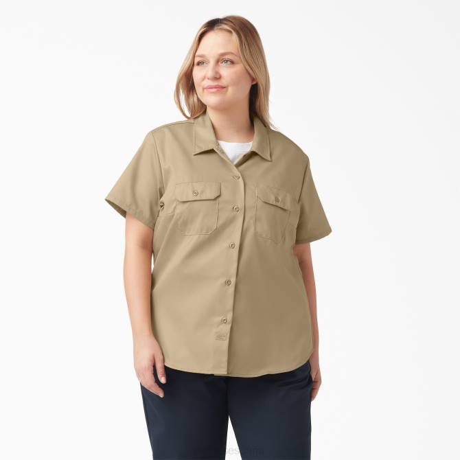 más 574 camisa de trabajo original mujer Dickies caqui militar (ksh) N8N01538 ropa de trabajo