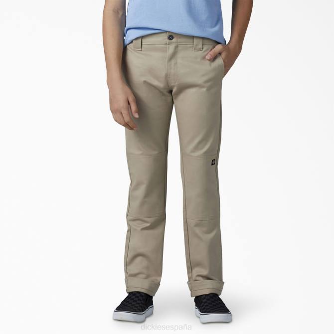 pantalones flex skinny fit con doble rodilla niños Dickies arena del desierto (ds) N8N02662 vestir