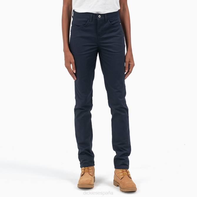 pantalones pitillo de sarga de tiro alto mujer Dickies regular N8N01850 vestir