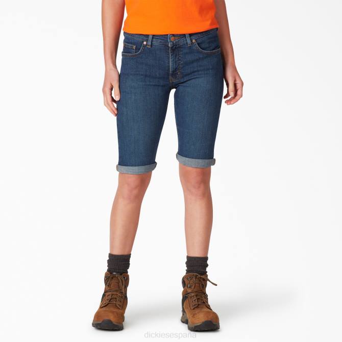 bermudas de forma perfecta 11" mujer Dickies azul índigo lavado a la piedra (snb) N8N02260 vestir