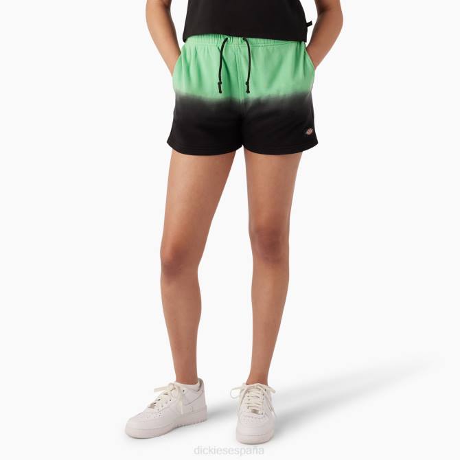 pantalones cortos de punto sombreado 3" mujer Dickies tinte de manzana menta/negro (amd) N8N02271 vestir