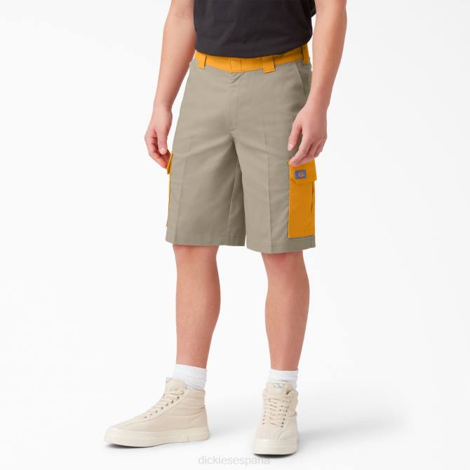 pantalones cortos de carga de medios mixtos 11" hombres Dickies arena del desierto/amarillo radiante (cbo) N8N0461 vestir