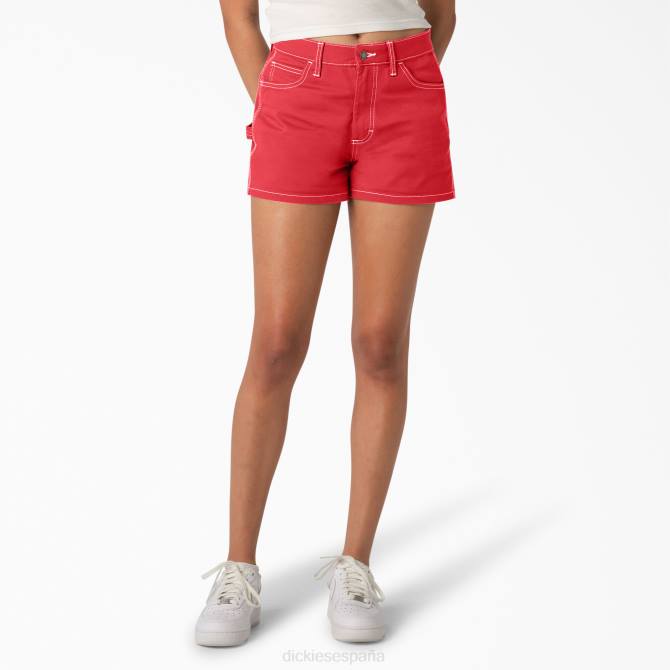 pantalones cortos de carpintero de cintura alta 3" mujer Dickies agridulce (bw2) N8N02215 vestir