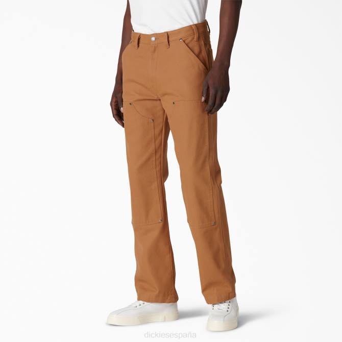 pantalón de pato con doble frente hombres Dickies pato marrón lavado a la piedra (sbd) N8N0258 vestir