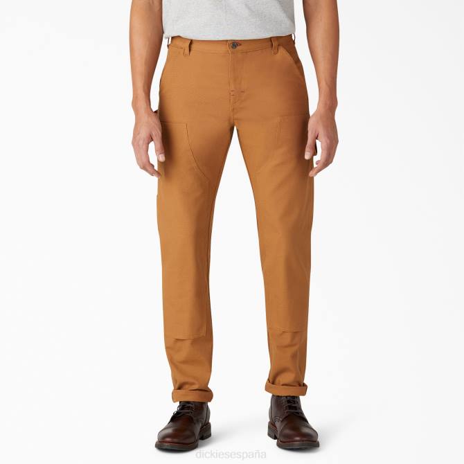 pantalones de doble rodilla 1922 hombres Dickies pato marrón enjuagado (rbd) N8N0220 vestir