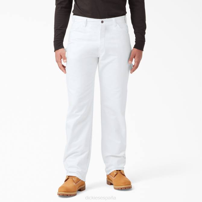 pantalones de pintor de corte holgado hombres Dickies blanco (wh) N8N0122 vestir