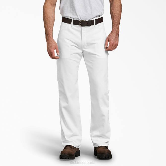 pantalones de pintor flex relajados hombres Dickies blanco (wh) N8N0208 vestir