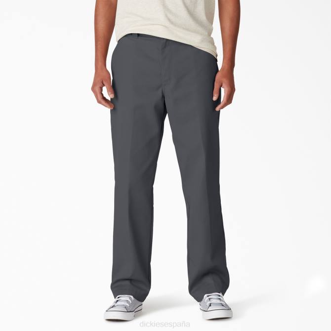 pantalones de sarga de ajuste regular de skate hombres Dickies gris carbón (ch) N8N056 vestir