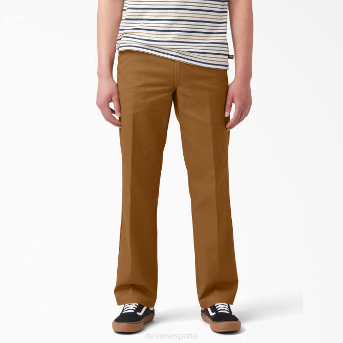 pantalones de sarga de ajuste regular de skate hombres Dickies pato marrón (bd) N8N054 vestir