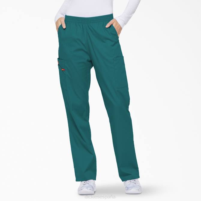 Pantalones médicos tipo cargo con pernera cónica de la firma eds mujer Dickies verde azulado (dtl) N8N02388 vestir