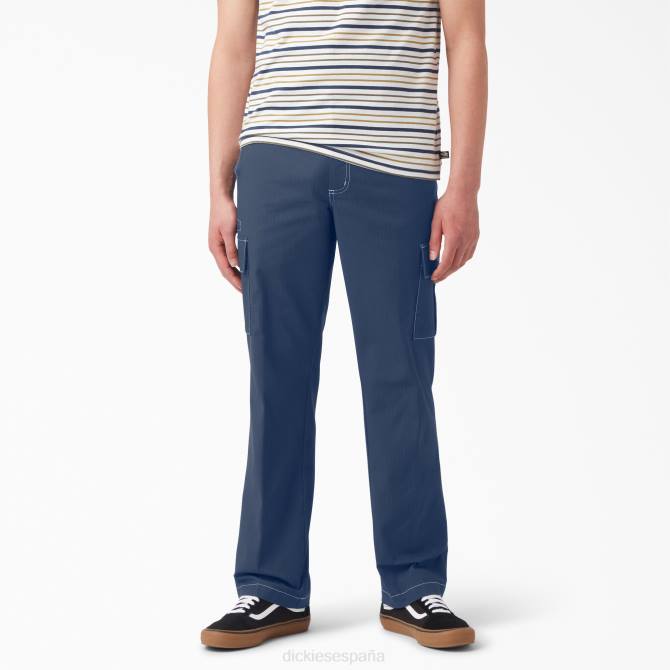 pantalones cargo de skate ripstop hombres Dickies tinta azul marino/costura blanca (i2w) N8N0306 vestir