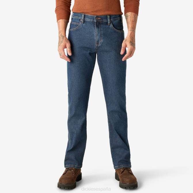 jeans cálidos con cinco bolsillos hombres Dickies índigo lavado a la piedra (siwr) N8N0320 vestir