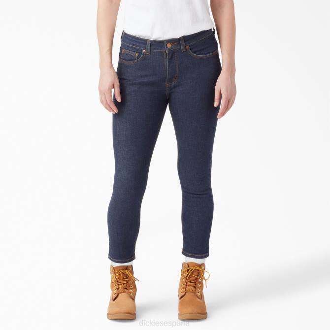 jeans capri ajustados de forma perfecta mujer Dickies azul índigo aclarado (rnb) N8N01870 vestir