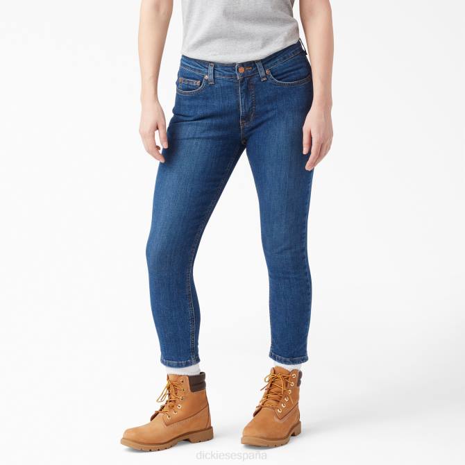 jeans capri ajustados de forma perfecta mujer Dickies azul índigo lavado a la piedra (snb) N8N01871 vestir